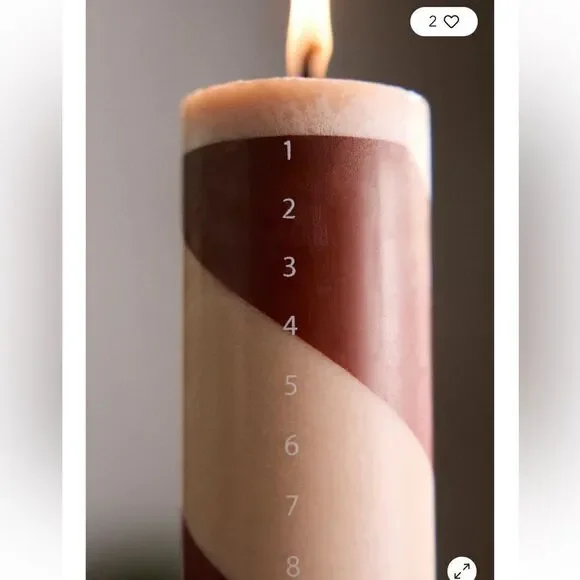 Terrain Candy Stripe Advent Candle Holiday Christmas - Picture 2 of 6